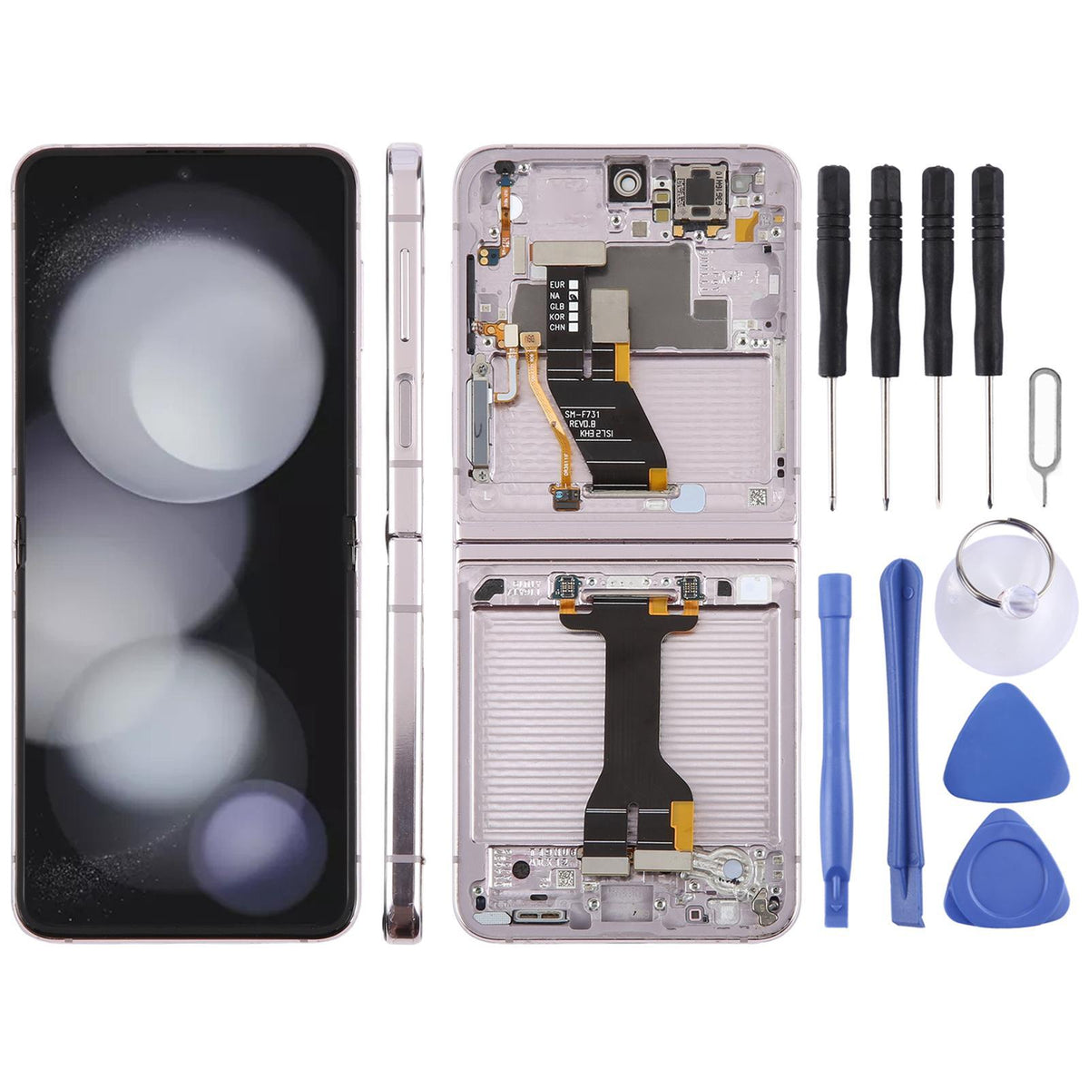 Display unit AMOLED voor Samsung Galaxy Z Flip5 SM-F731 (paars)