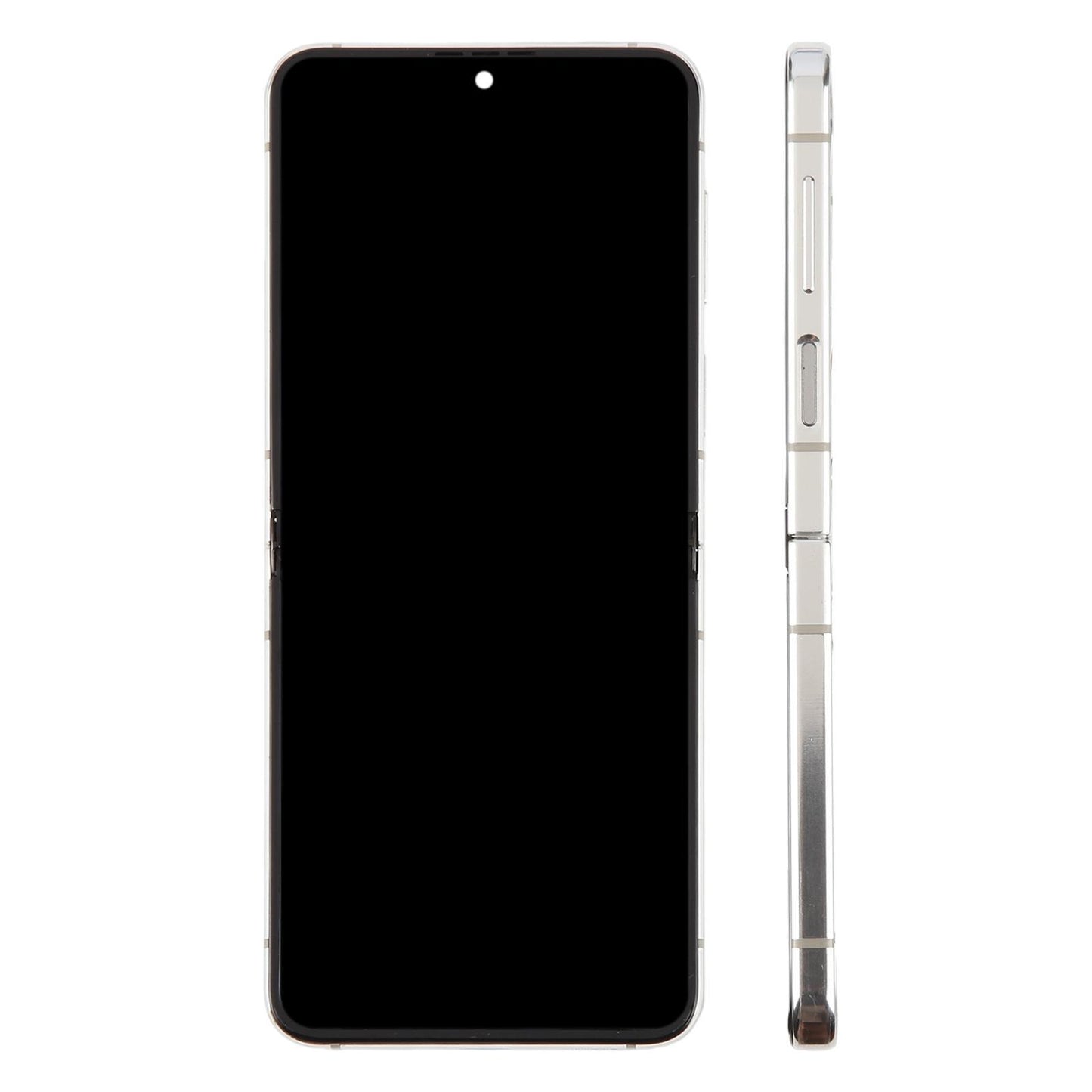 Display unit AMOLED (hoofdscherm) voor Samsung Galaxy Z Flip5 (SM-F731) met frame (zilver)