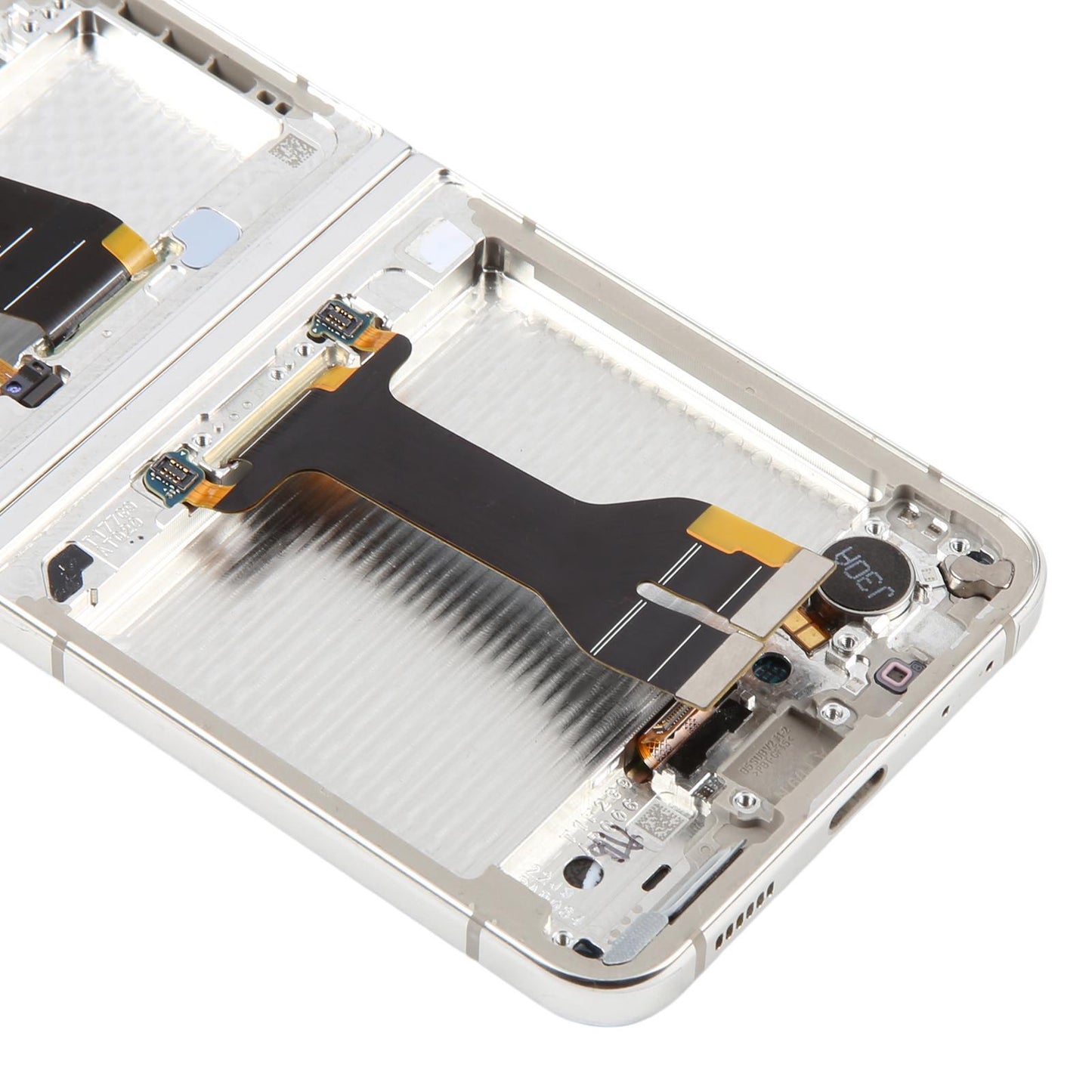 Display unit AMOLED (hoofdscherm) voor Samsung Galaxy Z Flip5 (SM-F731) met frame (zilver)