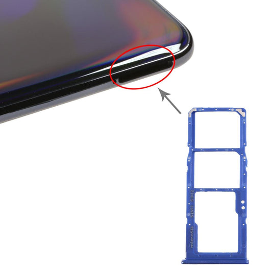 Simkaarthouder en microSD-houder voor Samsung Galaxy A70 (blauw)
