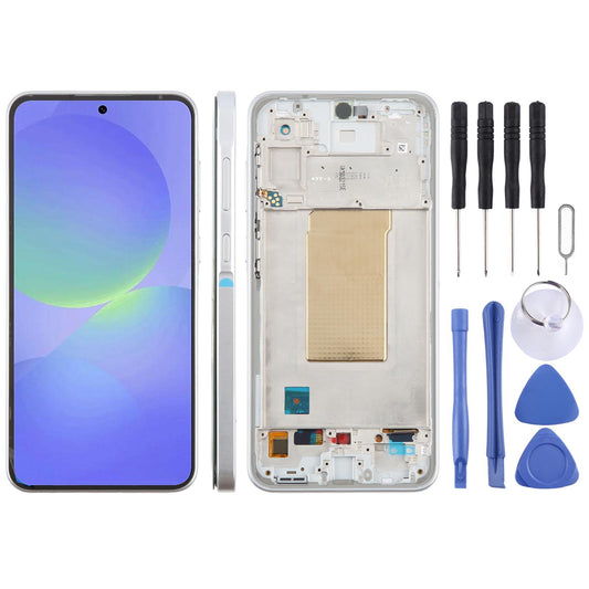 Display unit OLED voor Samsung Galaxy A36 (SM-A366B) met frame (wit)