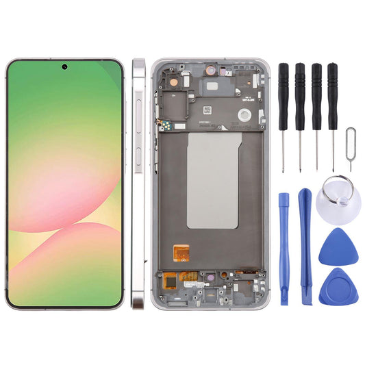 Display unit OLED met frame voor Samsung Galaxy A56 SM-A566B (Roze)