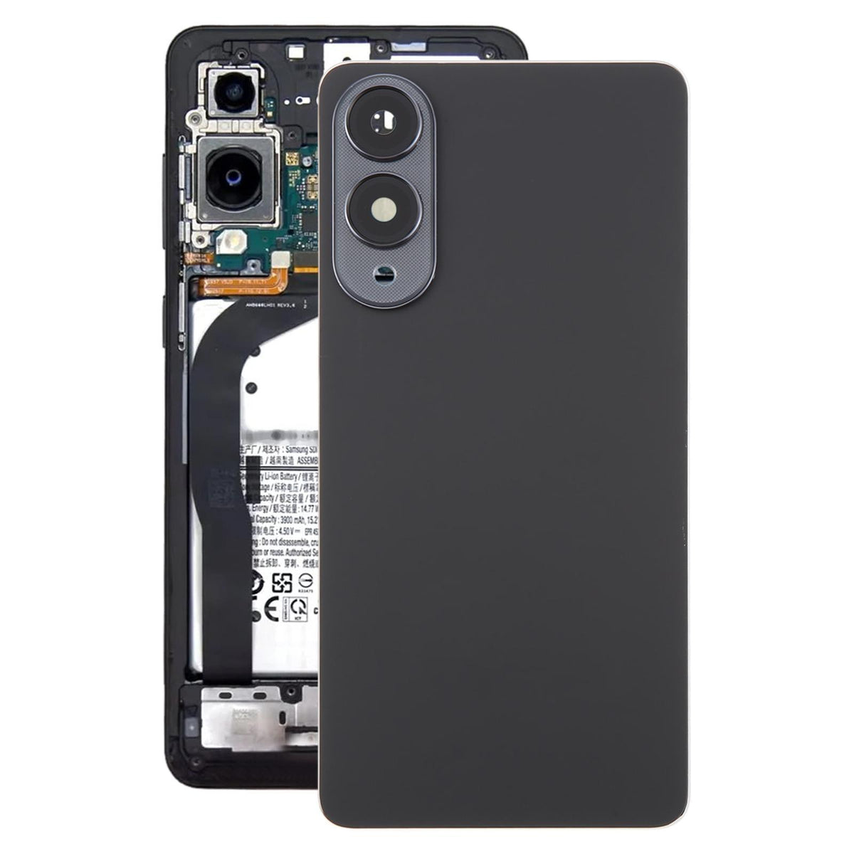 Achterklep met cameralensframe voor Samsung Galaxy S25 Edge 5G SM-S937 (zwart)