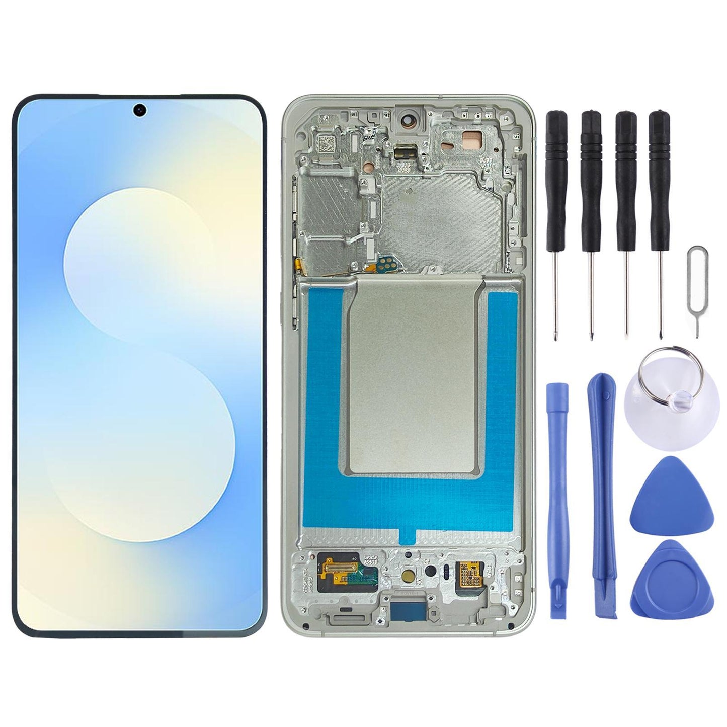 Display unit AMOLED voor Samsung Galaxy S25 FE SM-S731B (met frame, Zilver)