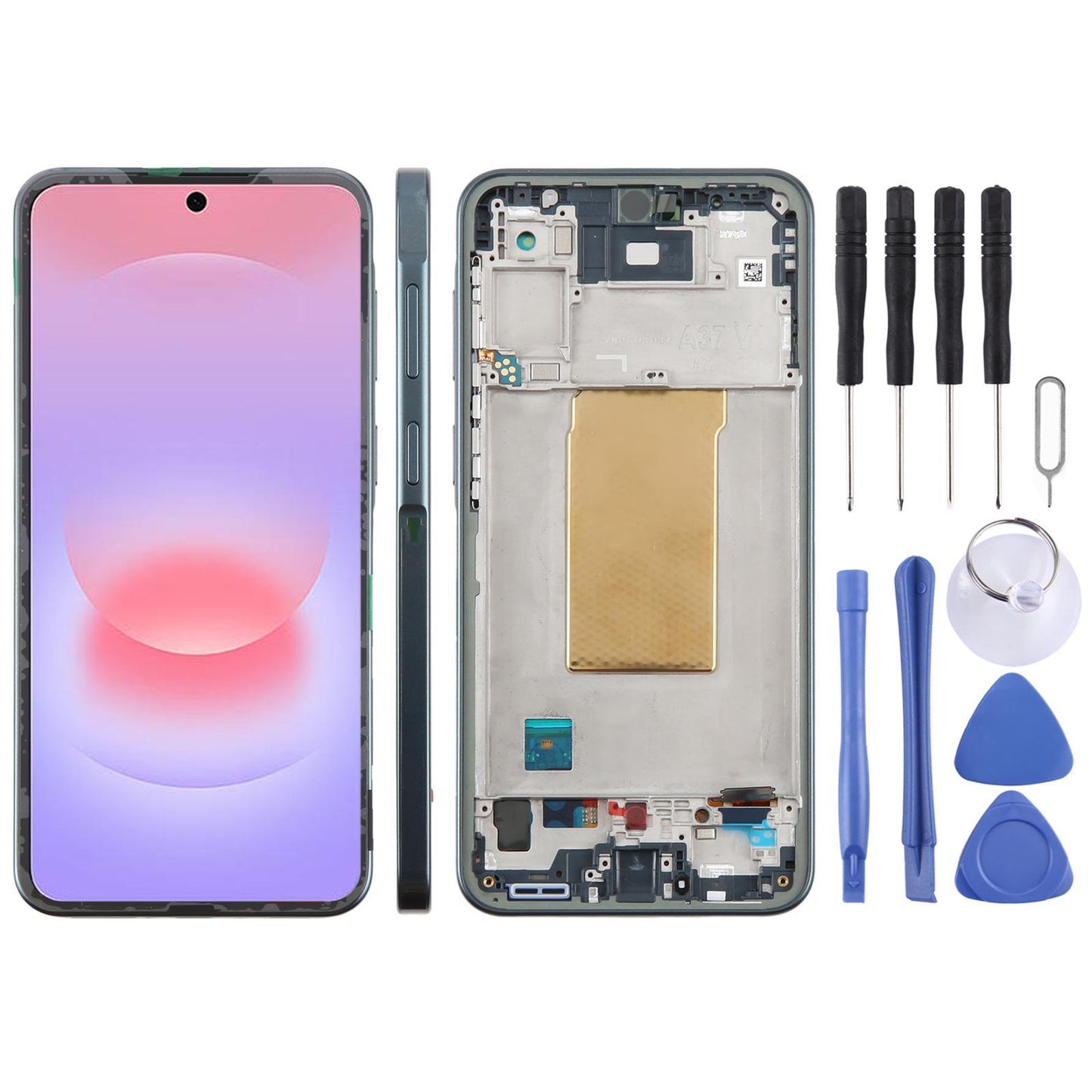 Display unit AMOLED voor Samsung Galaxy A37 SM-A376B (met frame, Groen)