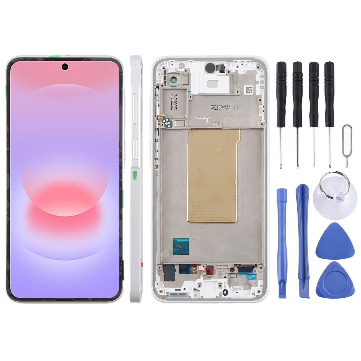 Display unit AMOLED voor Samsung Galaxy A37 SM-A376B (met frame, Zilver)