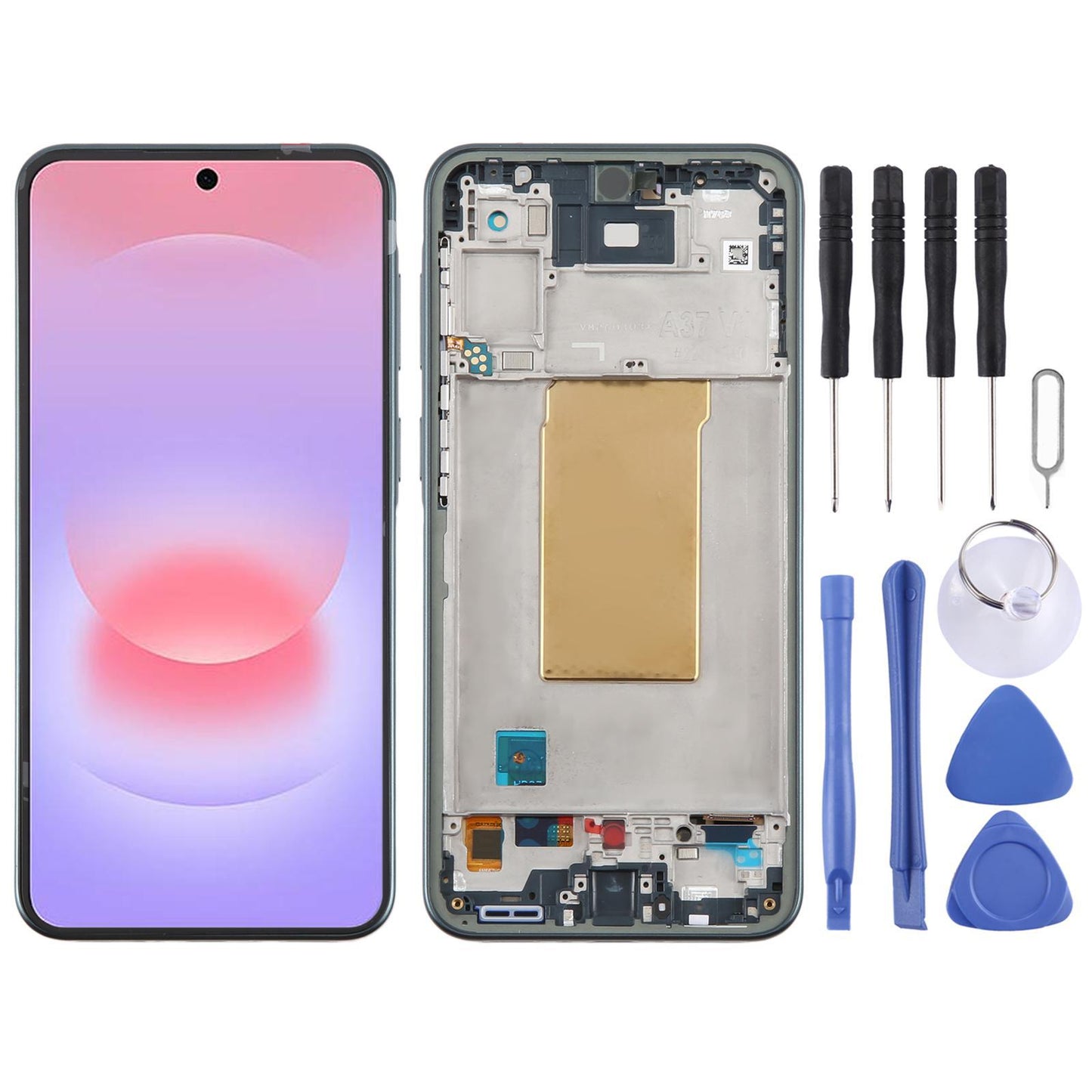 Display unit OLED voor Samsung Galaxy A37 (SM-A376B) met frame (groen)