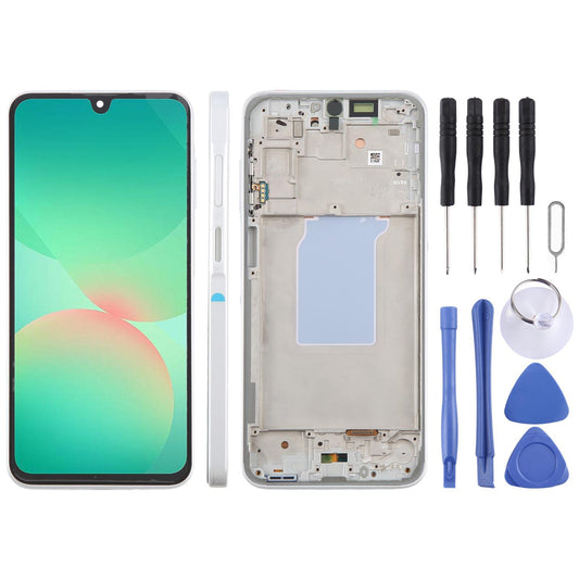 Display unit AMOLED voor Samsung Galaxy A26 SM-A266B (met frame, Wit)