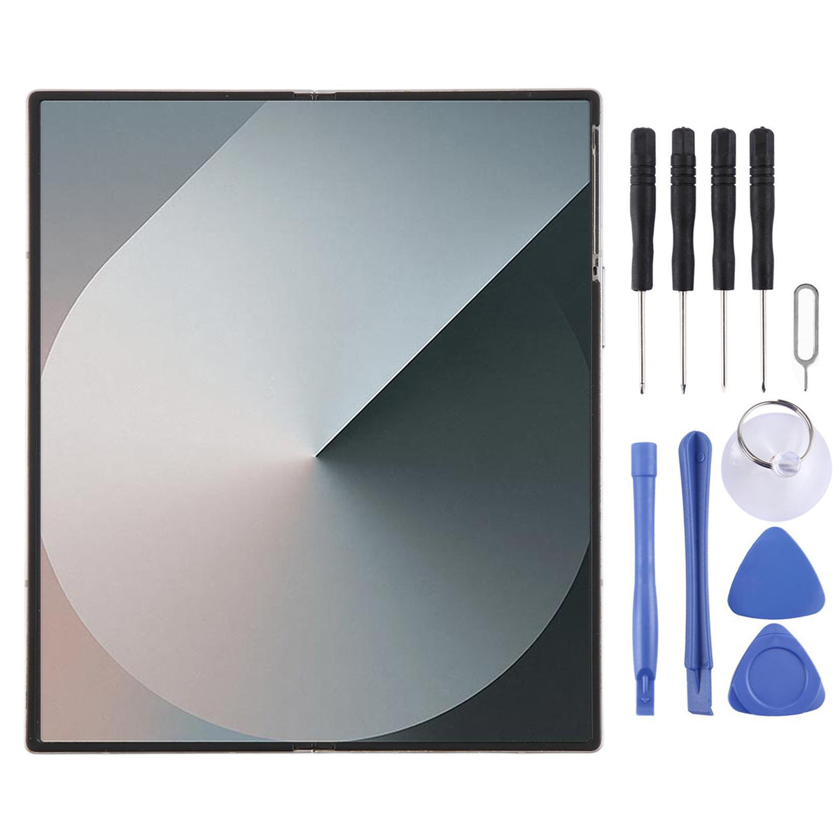 Display unit AMOLED (binnenscherm) voor Samsung Galaxy Z Fold6 (SM-F956B) met frame (zilver)