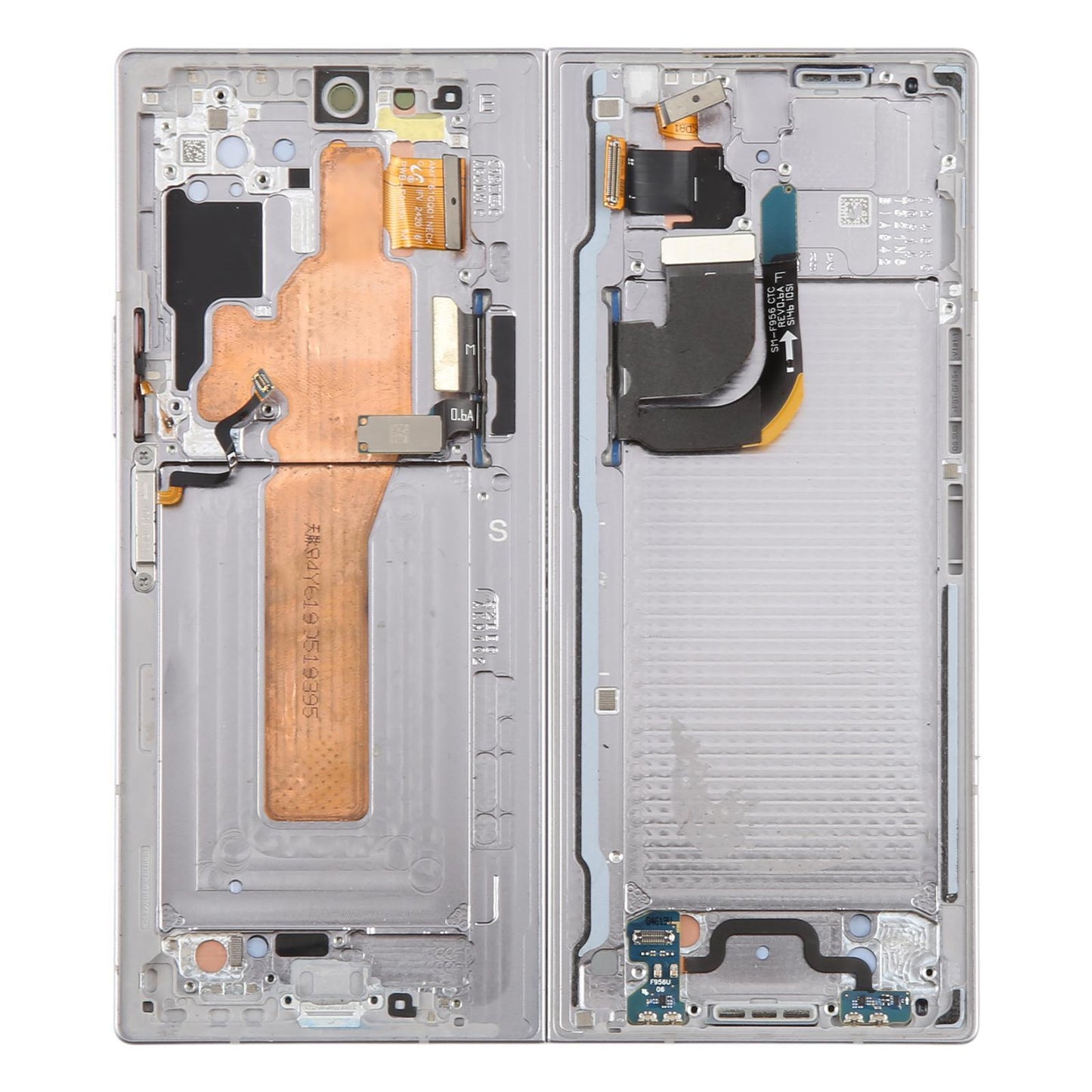 Display unit AMOLED (binnenscherm) voor Samsung Galaxy Z Fold6 (SM-F956B) met frame (zilver)