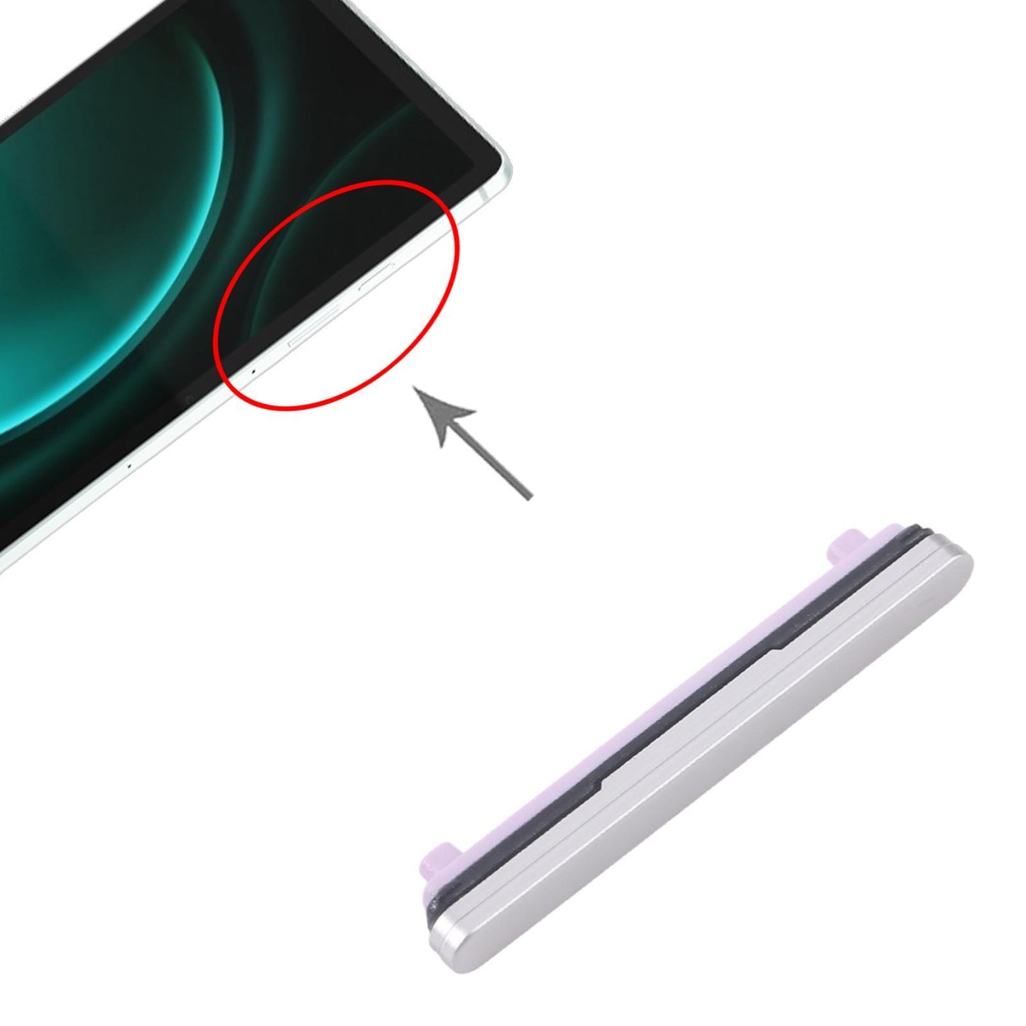 Volumeknop voor Samsung Galaxy Tab S9 FE SM-X510/X516 (zilver)