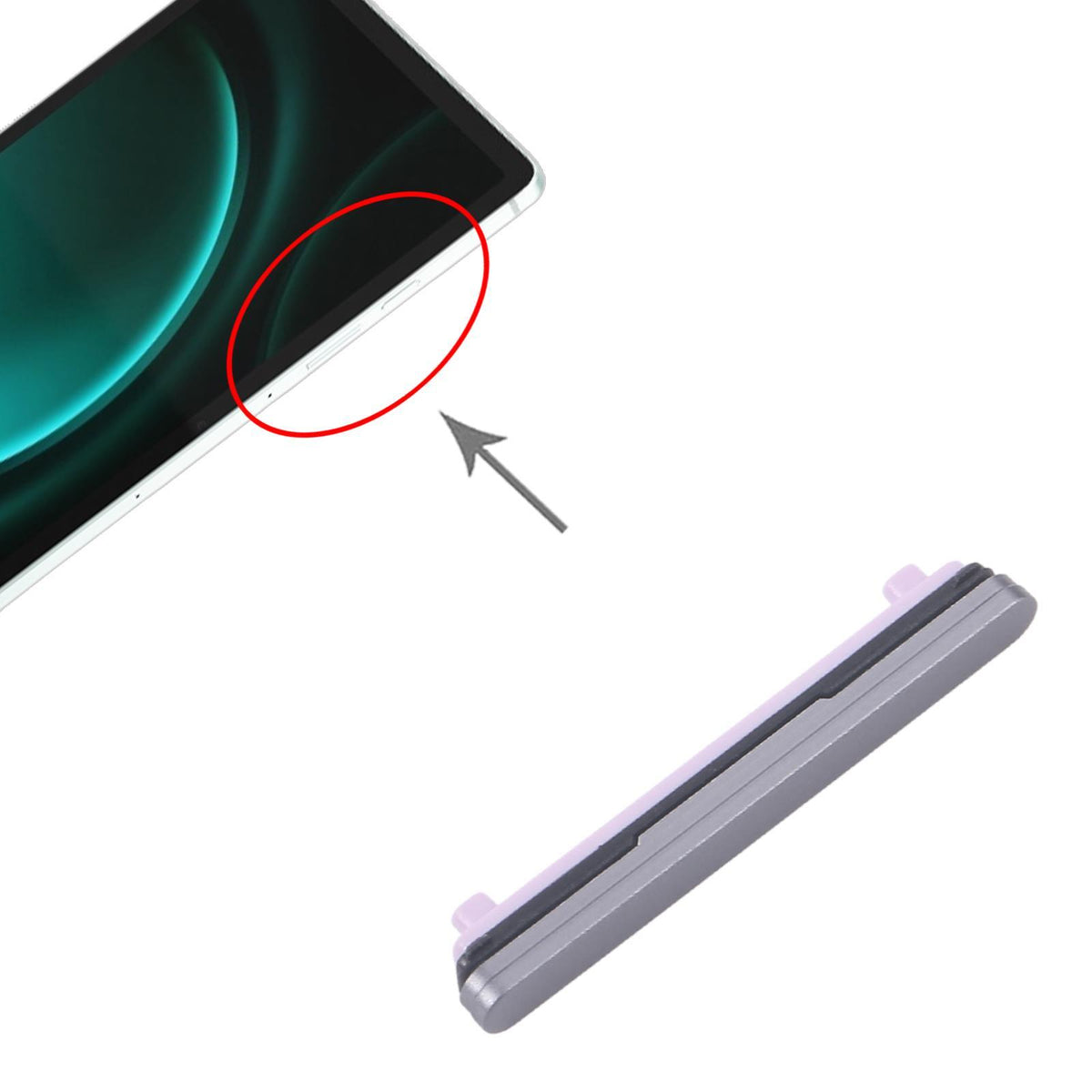 Volumeknop voor Samsung Galaxy Tab S9 FE+ 5G (SM-X616/X610) (zwart)