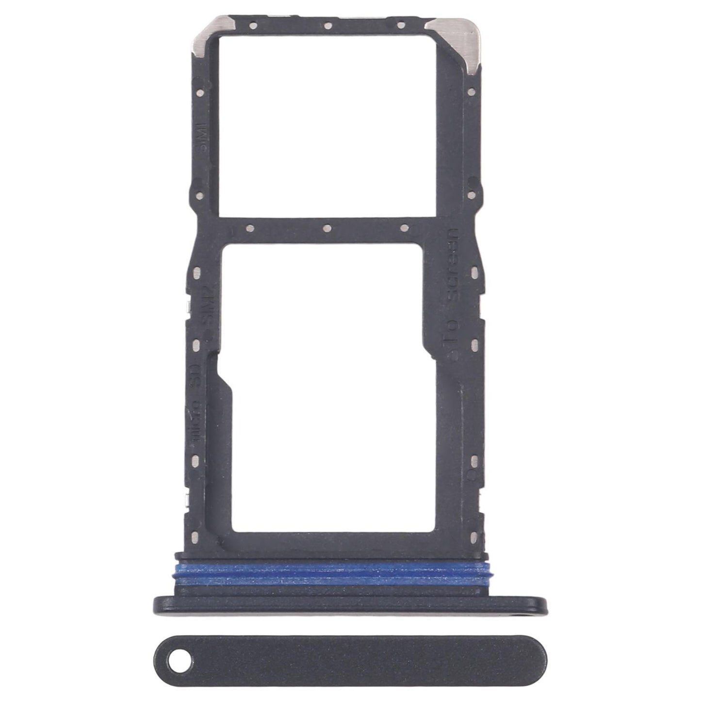 Simkaarthouder (dual sim / microSD) voor Samsung Galaxy A07 5G (SM-A076B) (zwart)
