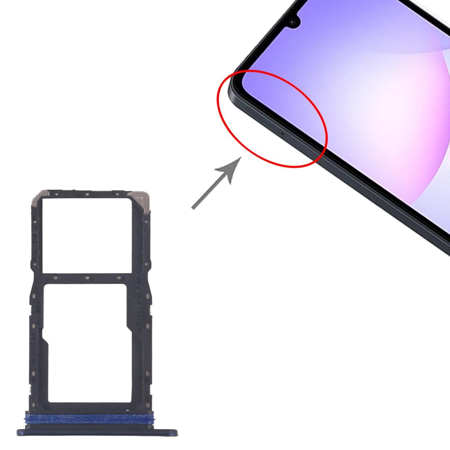 Simkaarthouder voor Samsung Galaxy A07 5G SM-A076B (donkerblauw)