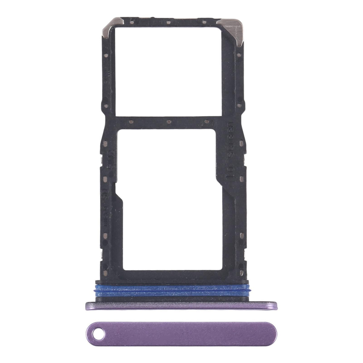 Simkaarthouder voor dual sim en microSD voor Samsung Galaxy A07 5G SM-A076B (paars)