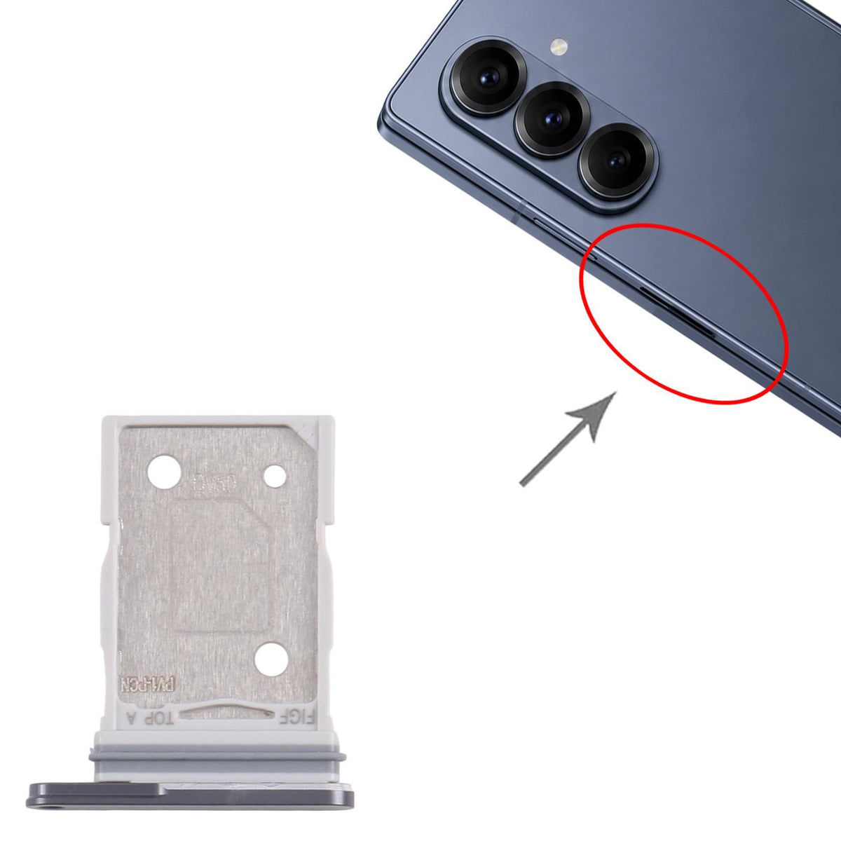 Simkaarthouder voor Samsung Galaxy Z Fold8 Ultra SM-F976U (zwart)