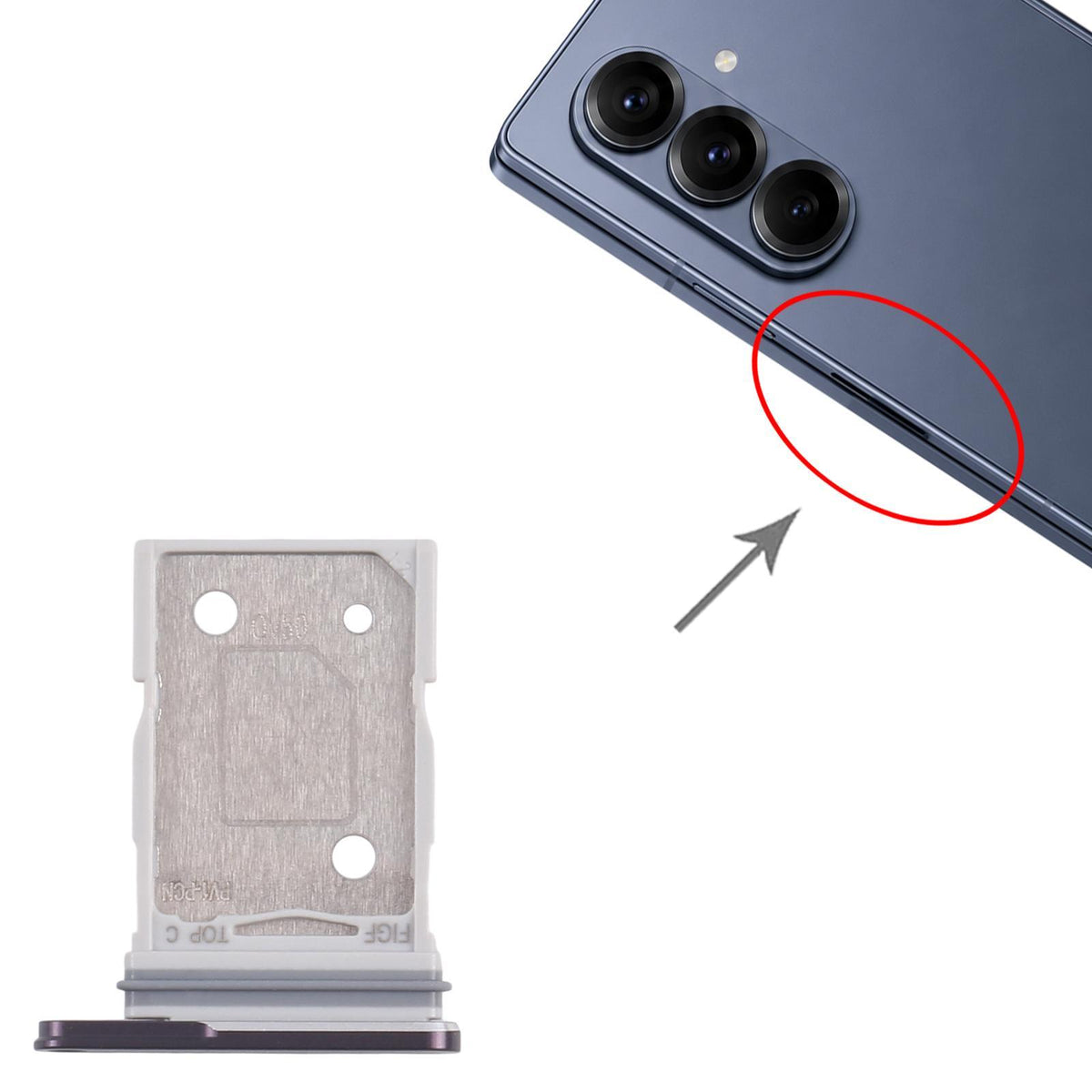 Simkaarthouder voor Samsung Galaxy Z Fold8 Ultra SM-F976U (paars)