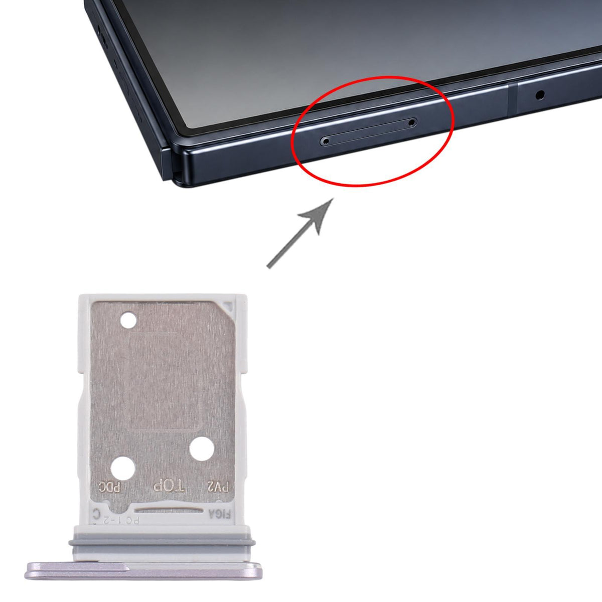 Simkaarthouder voor Samsung Galaxy Z Fold8 SM-F971U (paars)