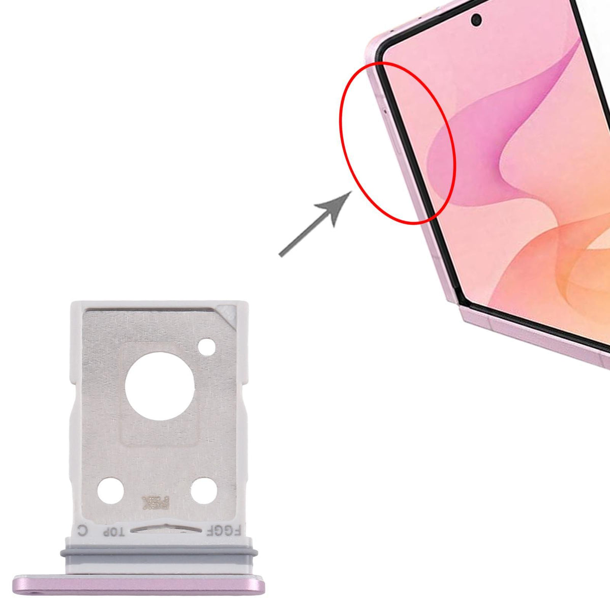 Simkaarthouder voor Samsung Galaxy Z Flip8 SM-F776U (roze)