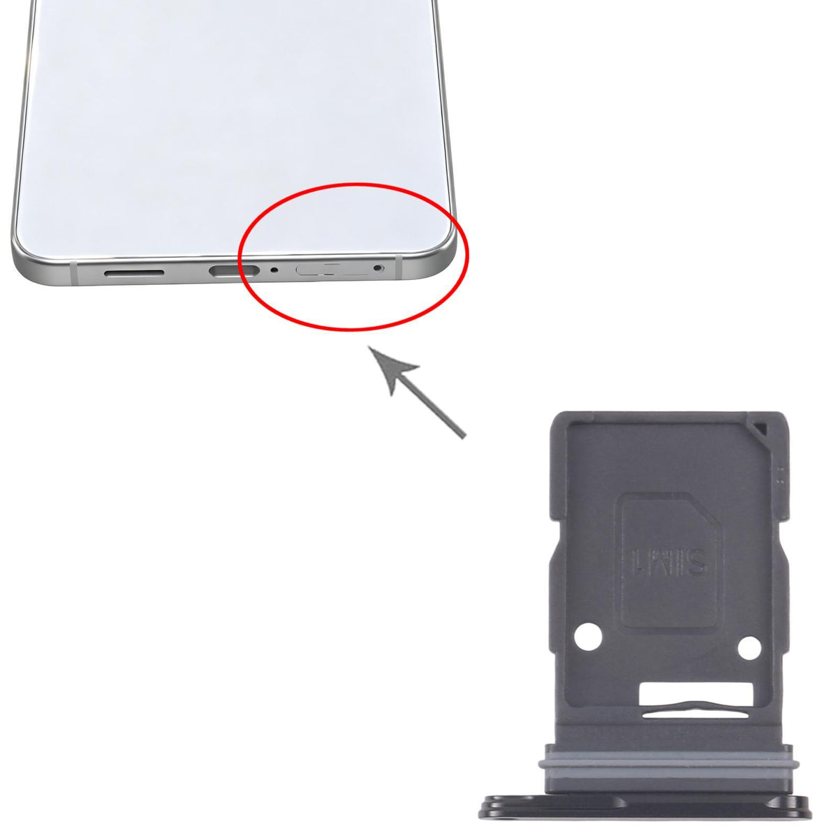 Simkaarthouder voor Samsung Galaxy S25 Edge (SM-S937U) (zwart)