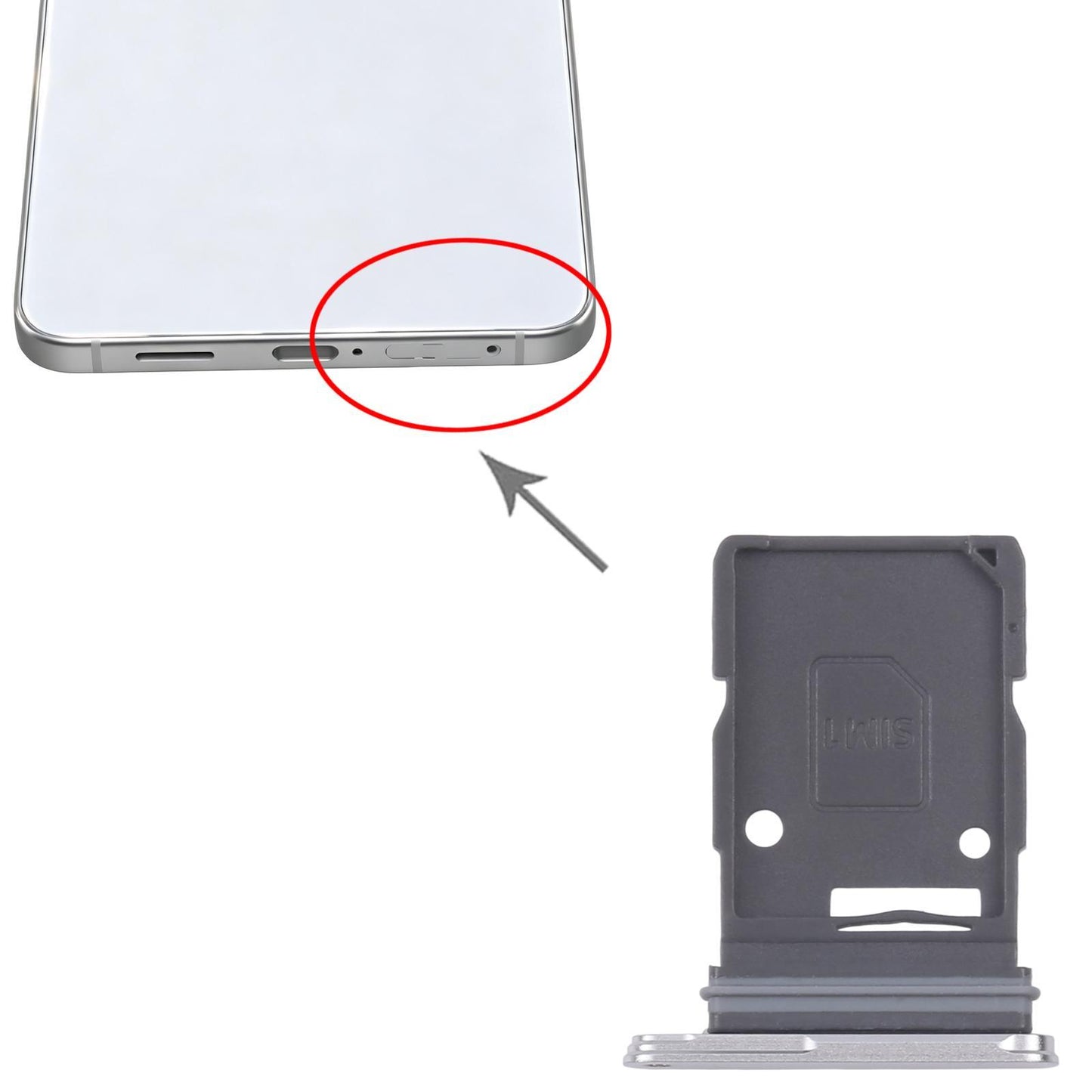 Simkaarthouder voor Samsung Galaxy S25 Edge SM-S937U (zilver)