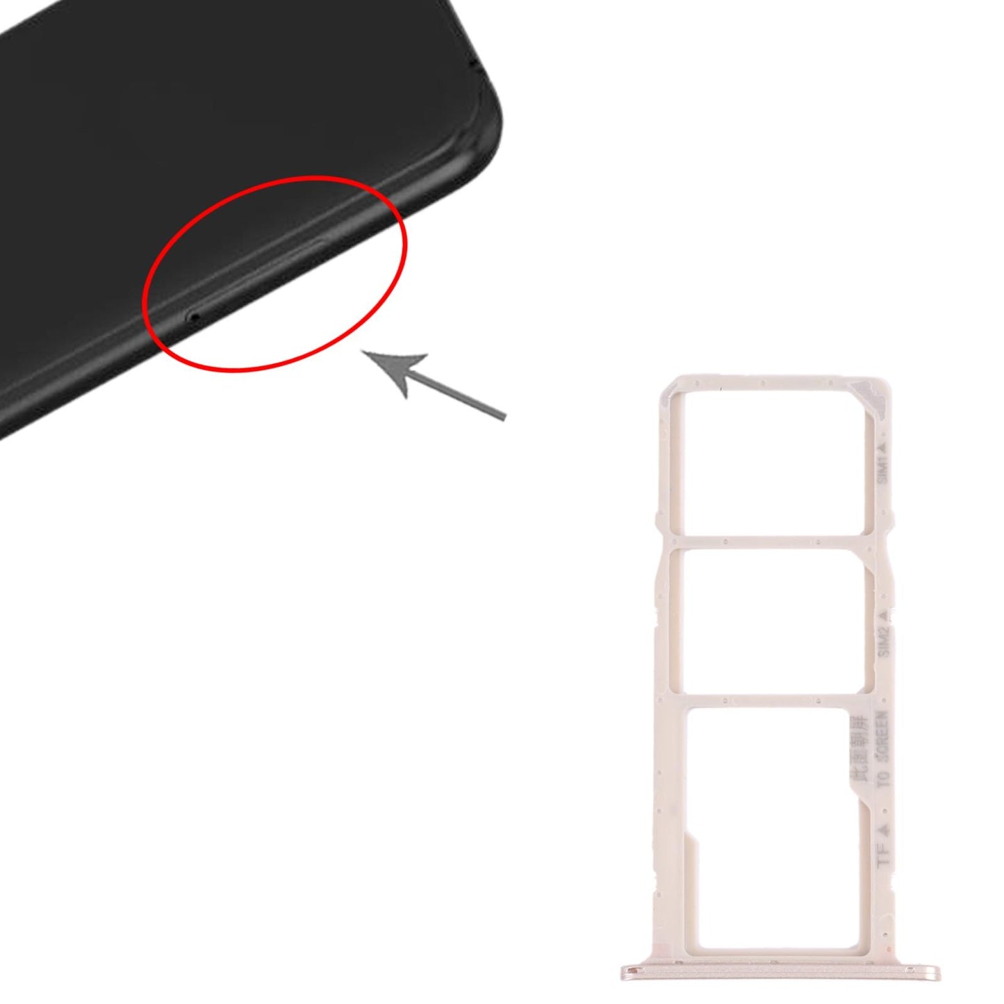 SIM- en microSD-kaarthouder voor Huawei Y5 lite (2018) (Zilver)