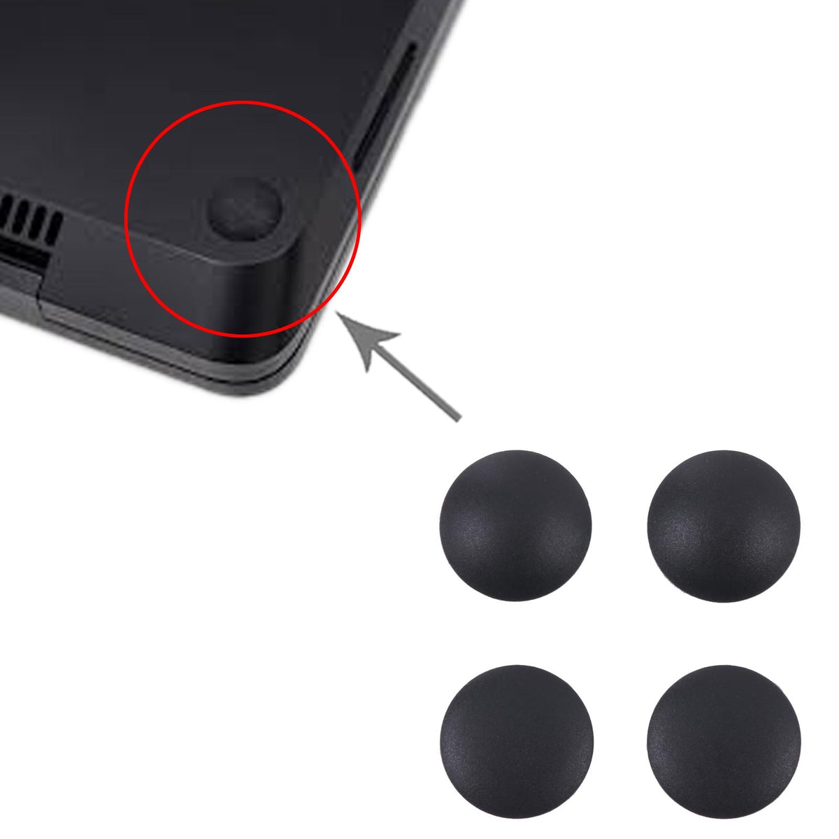 Rubberen voetjes voor Microsoft Surface Laptop 3 / Laptop 4 set van 4 (zwart)
