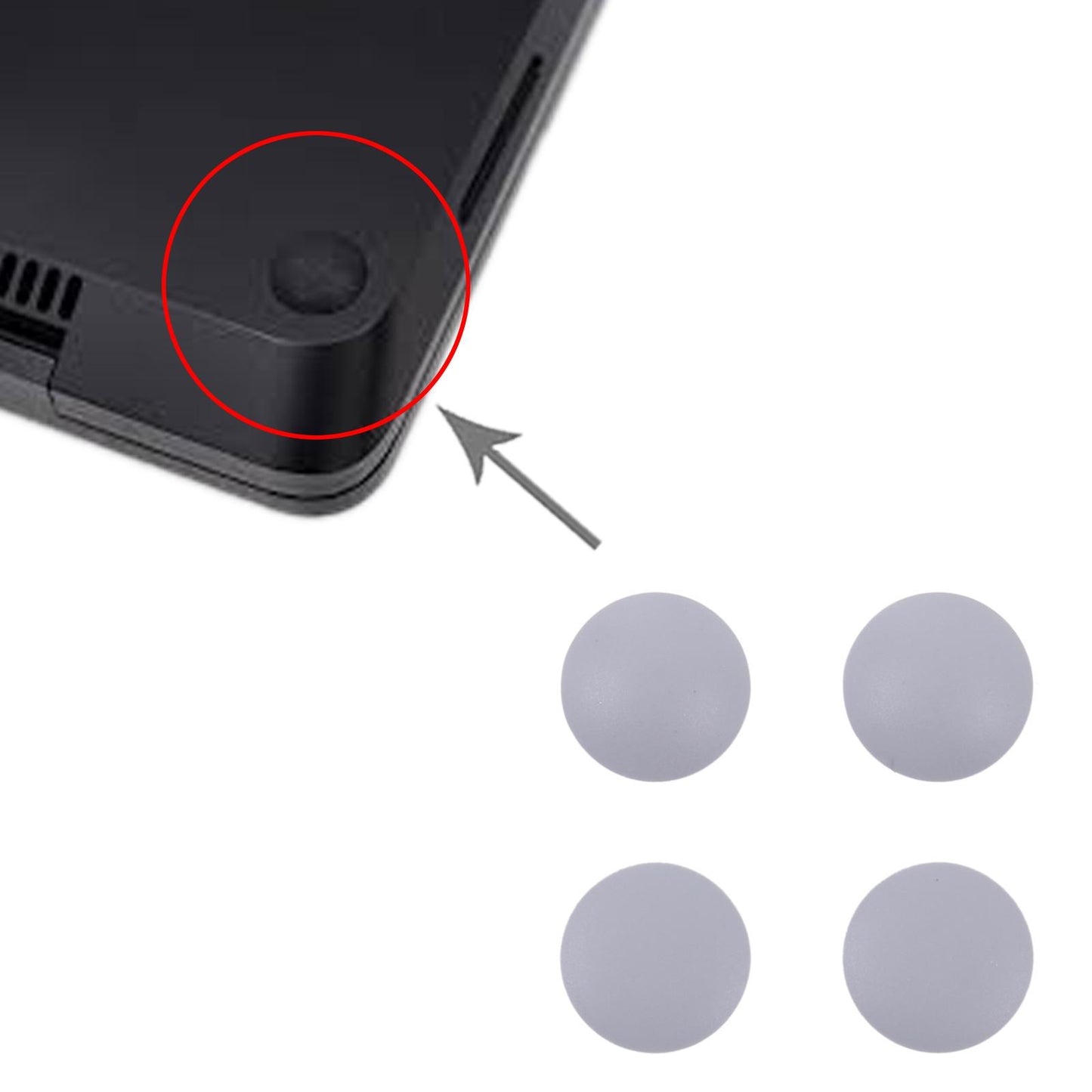 Rubberen voetjes onderklep 4 stuks voor Microsoft Surface Laptop 3 / 4 (grijs)