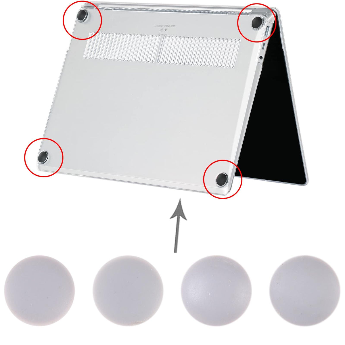 Rubberen voetjes voor Microsoft Surface Laptop 1 / 2 1769 13,5 inch set van 4 (grijs)