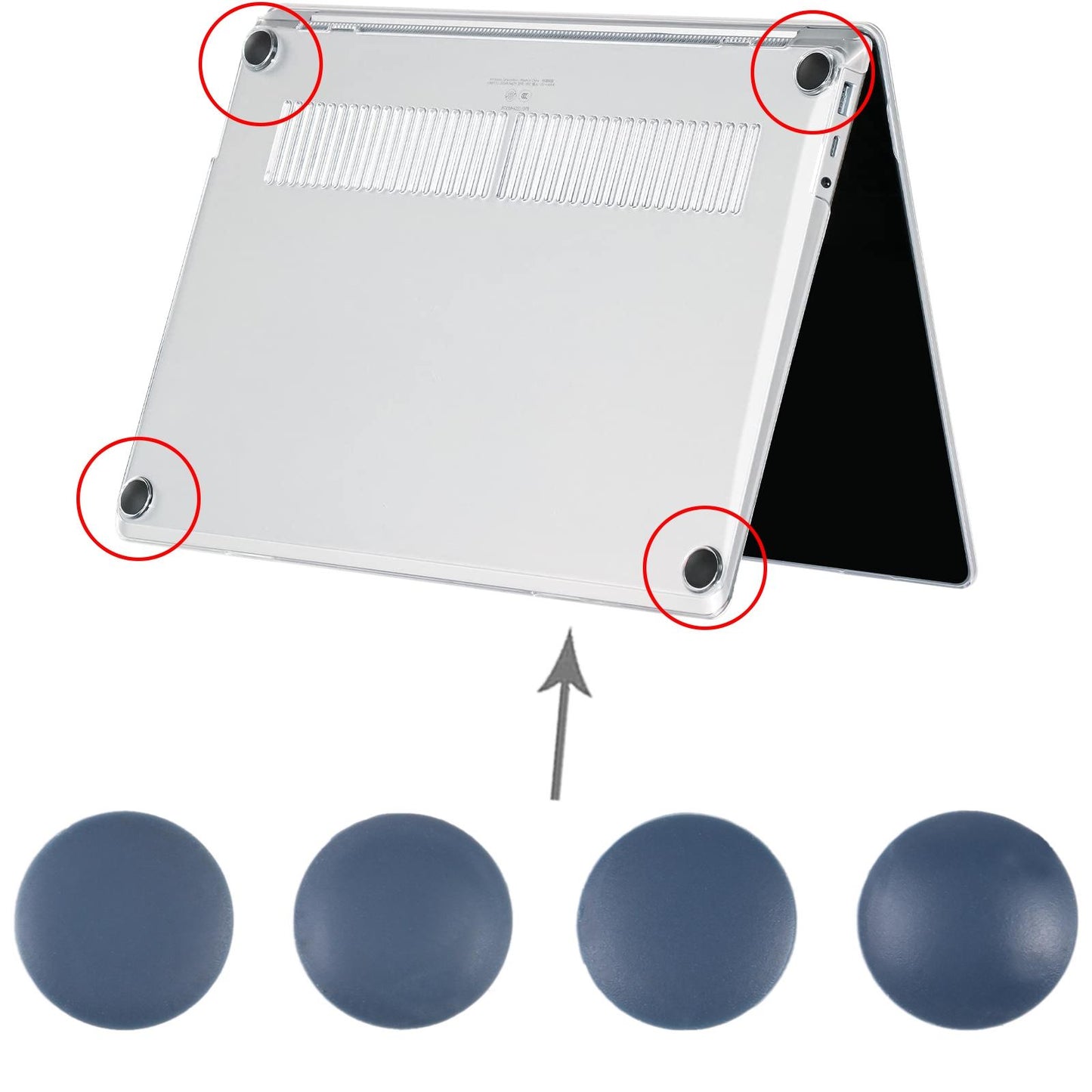 Rubberen voetjes-set 4-delig voor Microsoft Surface Laptop 1 / 2 1769 13,5 inch (blauw)