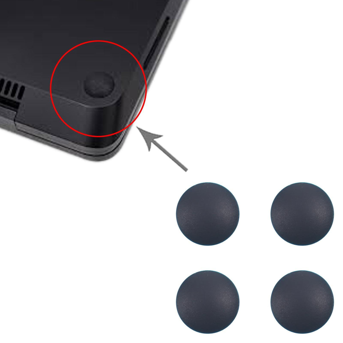 Rubbervoetjes voor Microsoft Surface Laptop 3 / 4 / 5 (zwart, set van 4)