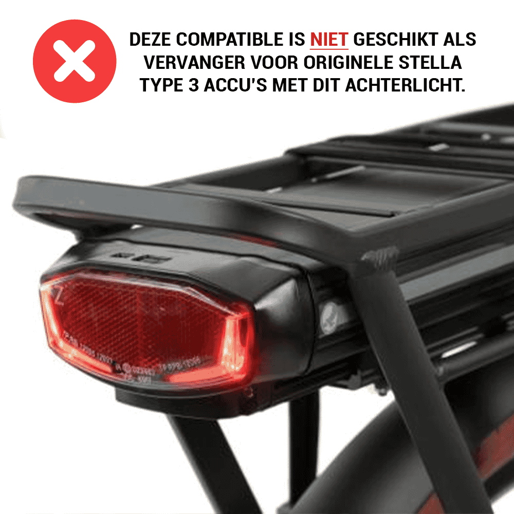Compatible Fietsaccu Stella Type 3 36V 14.5 Ah