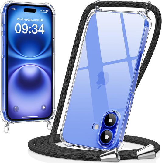 Apple iPhone 16 Plus crossbody hoesje met draag koord