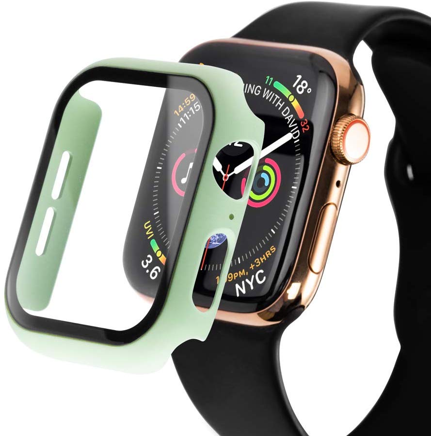 Apple Watch Series 4/5/6/SE - 40mm screenprotector en cover voor de behuizing - mint