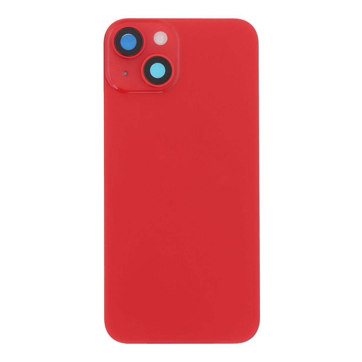 Back cover - achterkant iPhone 14 met cameralenzen en MagSafe magneetring rood