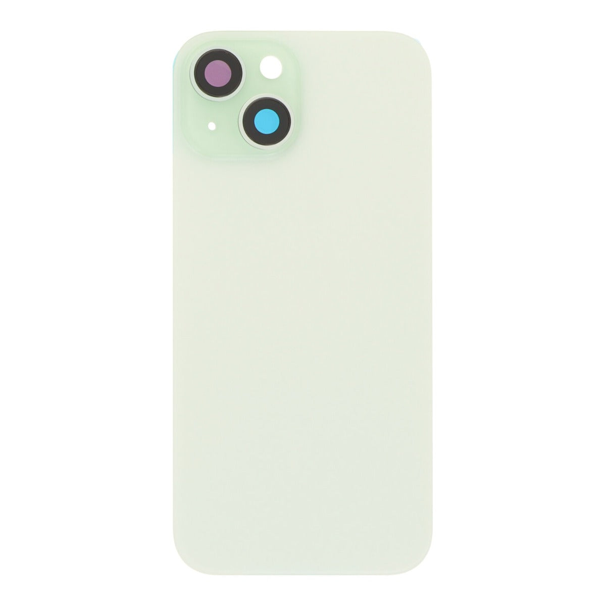 Back cover - achterkant iPhone 15 met cameralenzen en MagSafe magneetring groen