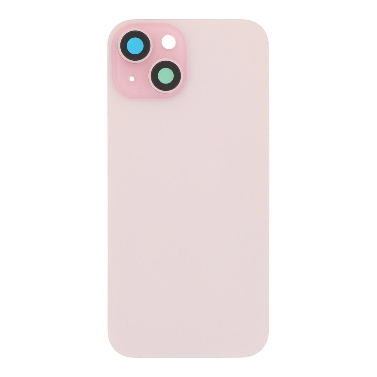 Back cover - achterkant iPhone 15 met cameralenzen en MagSafe magneetring roze