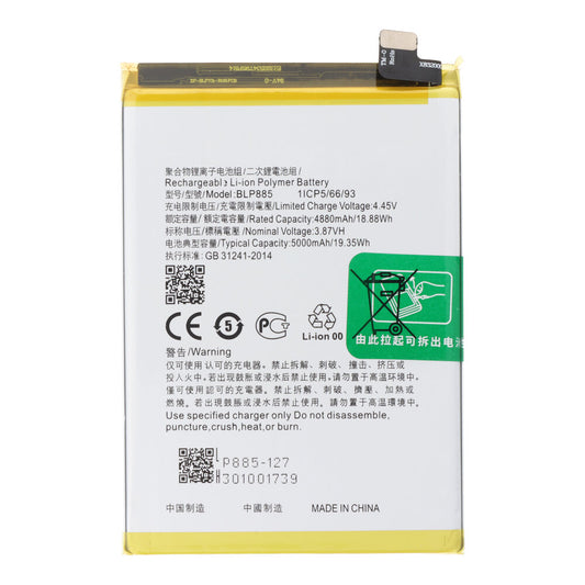 Batterij BLP885 geschikt voor OPPO A76 CPH2375
