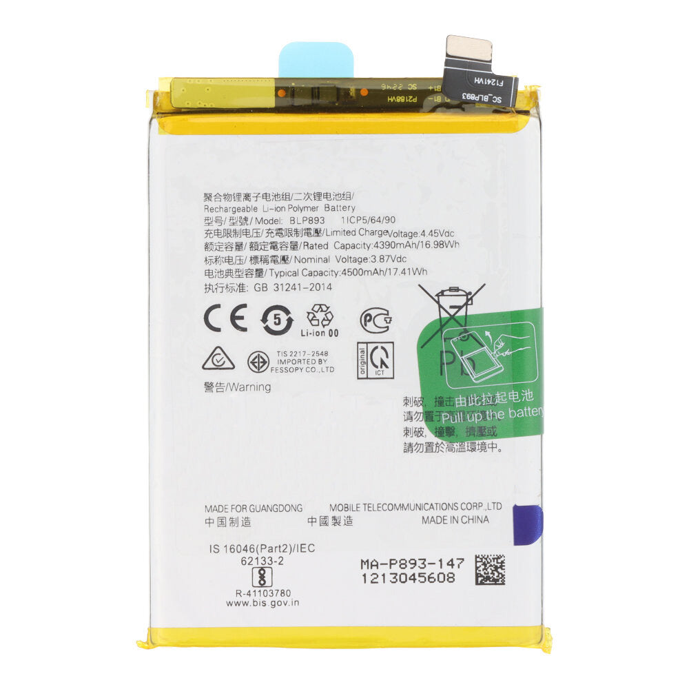 Batterij BLP893 geschikt voor OPPO Reno7 4G CPH2363