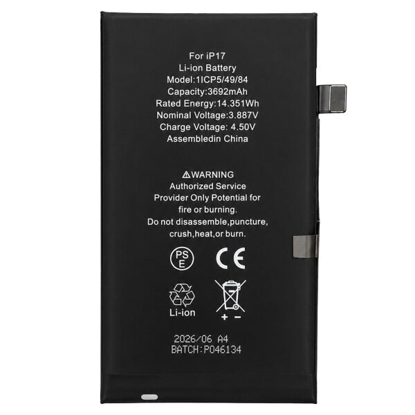 Batterij geschikt voor iPhone 17 3692mAh Li-Ion (OEM)