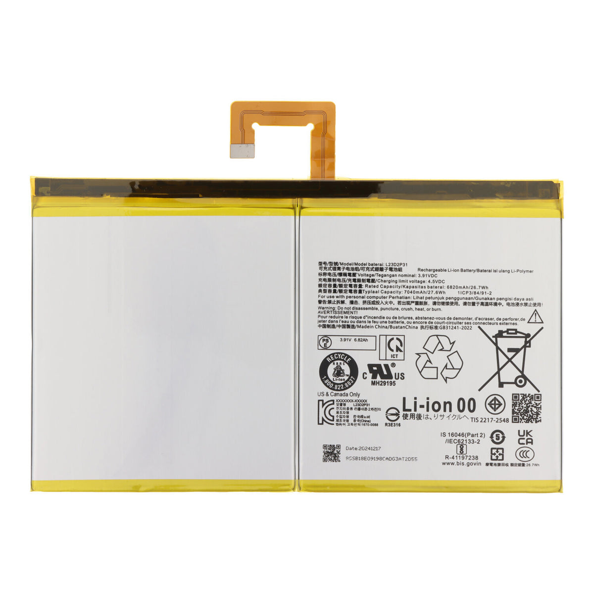 Batterij L23D2P31 geschikt voor Lenovo Tab M11