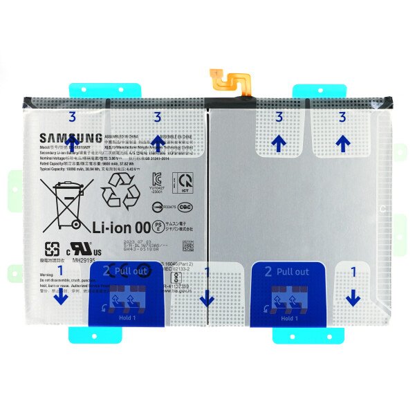 Batterij Samsung EB-BX818ABY 10090 mAh SM-X810/X816/X610/X616 Galaxy Tab S9+/S9 FE+ GH82-31907A (Service Pack)