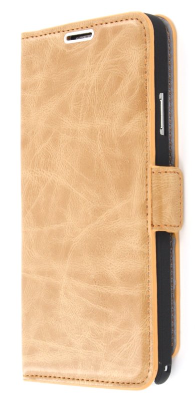 Book case leer Samsung Galaxy Note 3 N9005 licht bruin