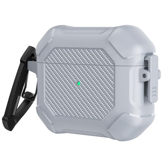 Carbon hoesje met haak voor Apple Airpods Pro 2 grijs