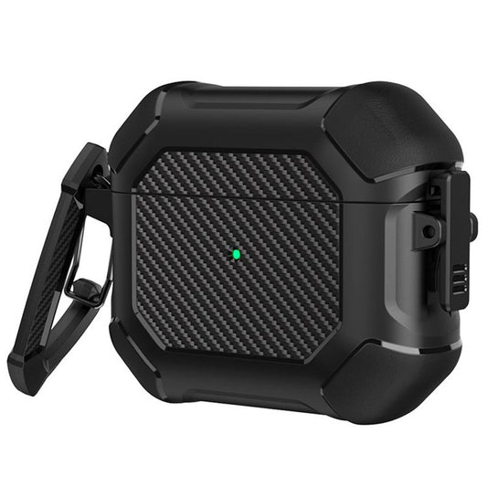 Carbon hoesje met haak voor Apple Airpods Pro zwart
