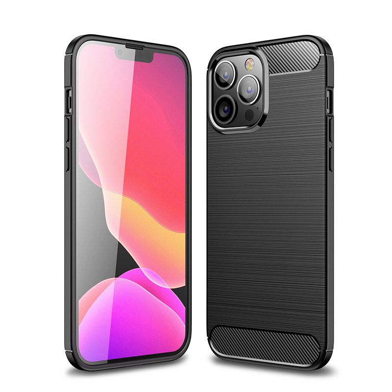Carbon TPU hoesje Apple iPhone 13 Pro zwart