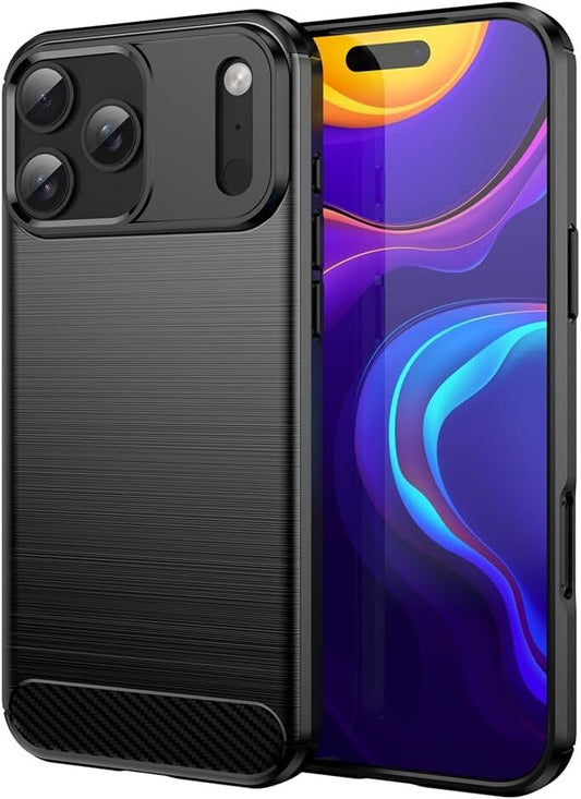 Carbon TPU hoesje Apple iPhone 17 Pro Max/18 Pro Max zwart