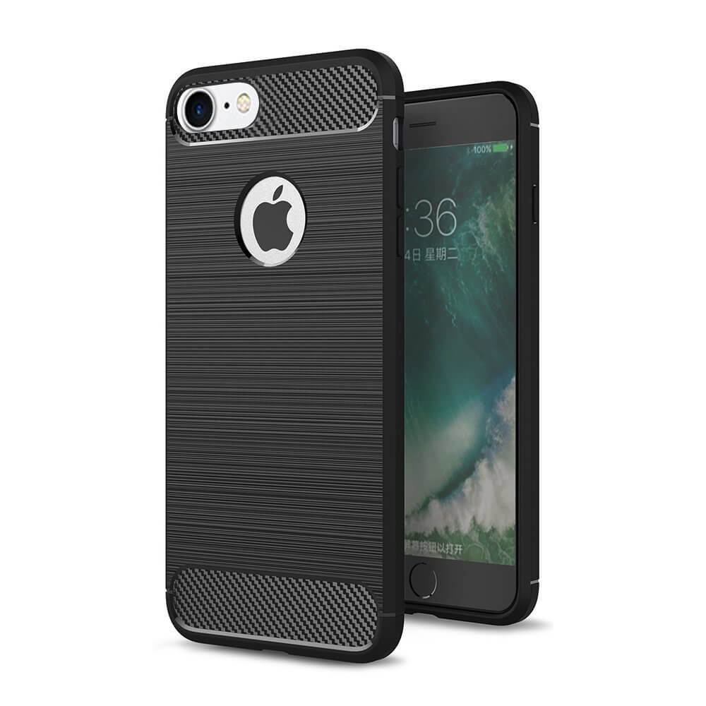 Carbon TPU hoesje Apple iPhone 7 zwart