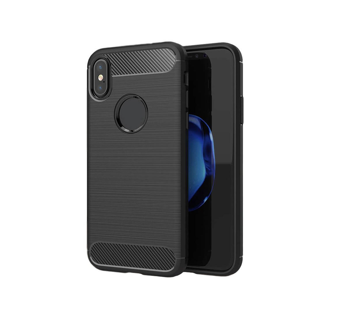 Carbon TPU hoesje Apple iPhone X zwart