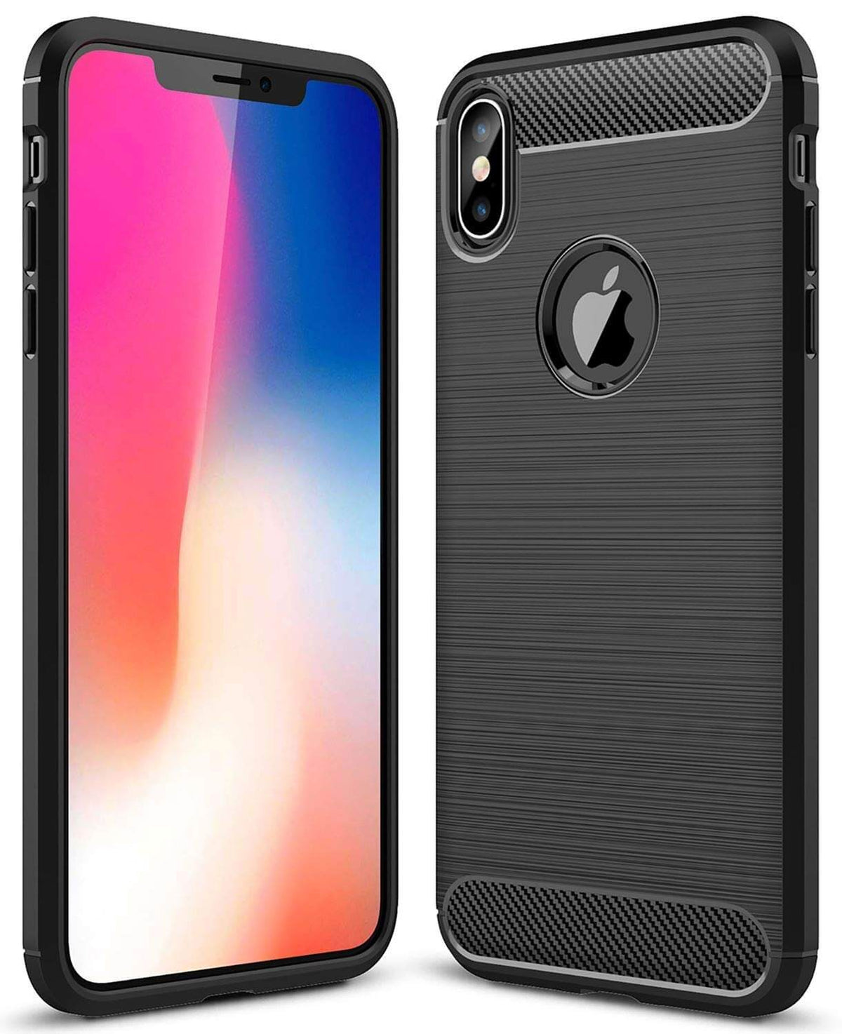 Carbon TPU hoesje Apple iPhone XS Max zwart